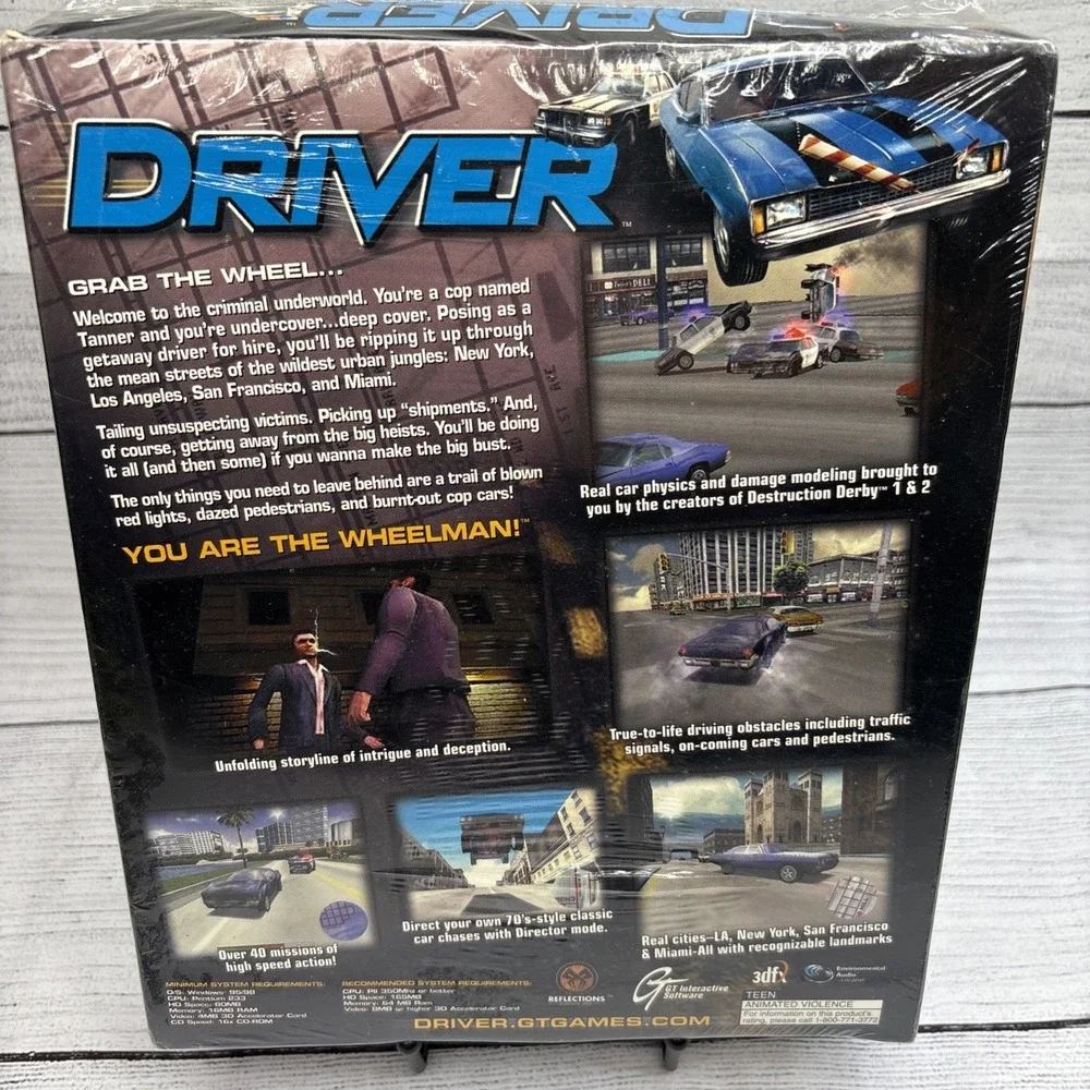 Driver: You Are the Wheelman PC CD-ROM Windows Rare Big Box 1999 New‎ Sealed